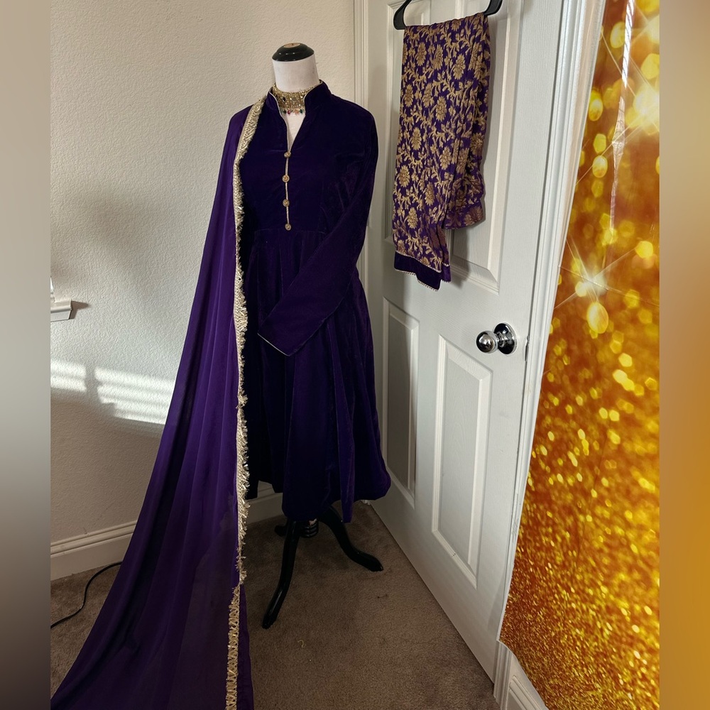 Brand new velvet frock with pure banarsi pant